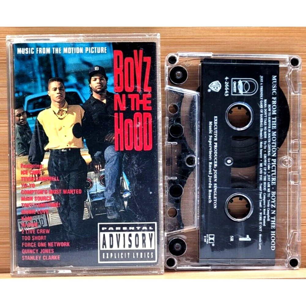 BOYZ N THE‎ HOOD - VARIOUS ARTISTS - OFFICIAL SOUNDTRACK CASSETTE  WARNER BROS.